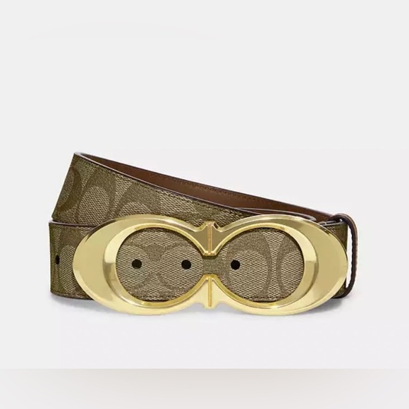 Coach Brown Leather Belt with Gold Buckle - Picture 1 of 6